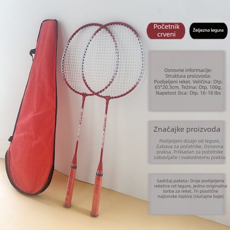 Odijelo za badminton reket daje tri loptice mladim odraslima, obiteljska zabava, osnovni set reketa za trening, može se sastaviti