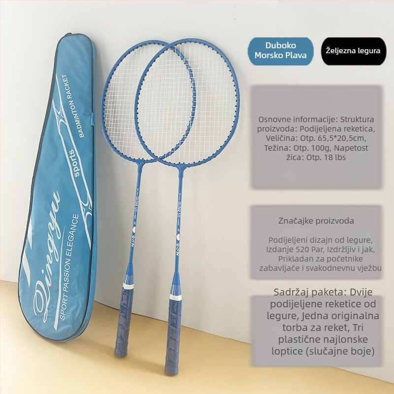 Odijelo za badminton reket daje tri loptice mladim odraslima, obiteljska zabava, osnovni set reketa za trening, može se sastaviti