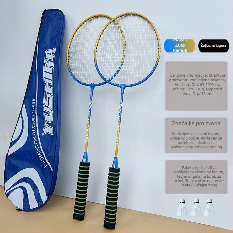 Odijelo za badminton reket daje tri loptice mladim odraslima, obiteljska zabava, osnovni set reketa za trening, može se sastaviti