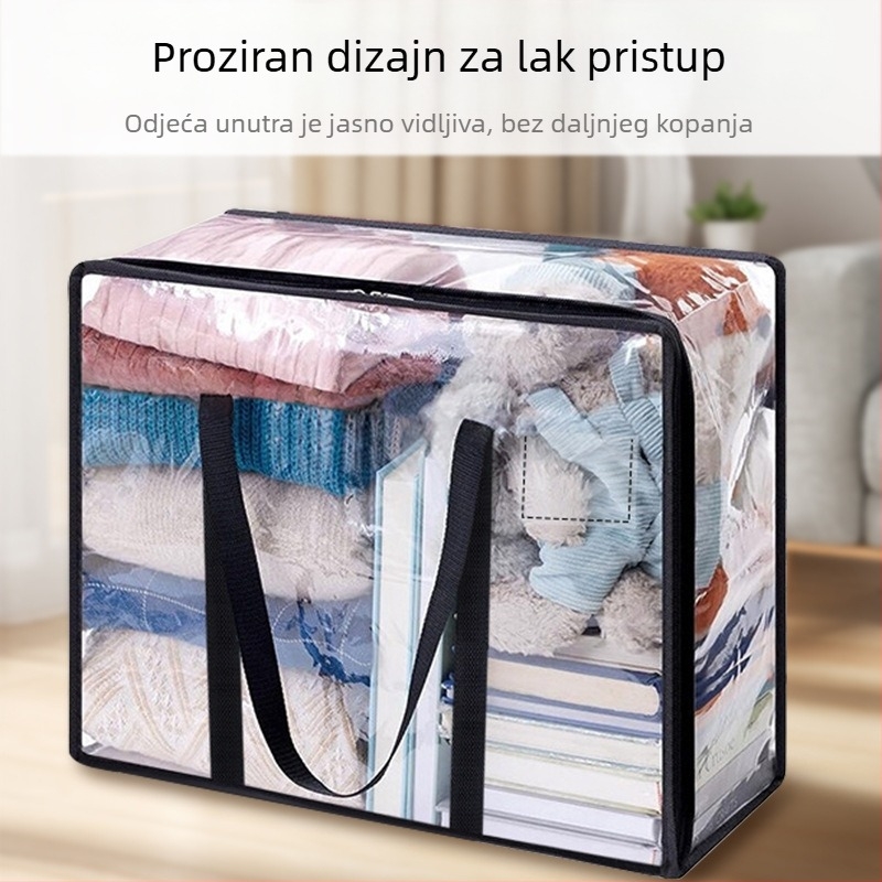 PVC vreća za pohranu ćebadi, prozirna, otporna na vlagu i prašinu, prenosiva, velika kapaciteta, kubnog oblika