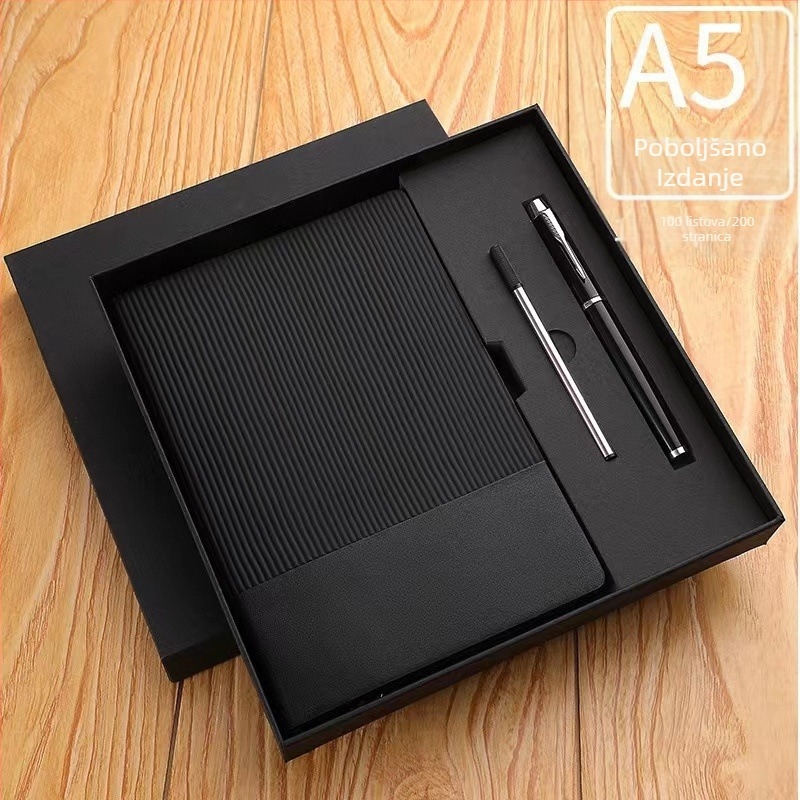 Vrhunski dvobojni blok za pisanje od umjetne kože, poslovni set bilježnica A5, jednostavan poklon kutija