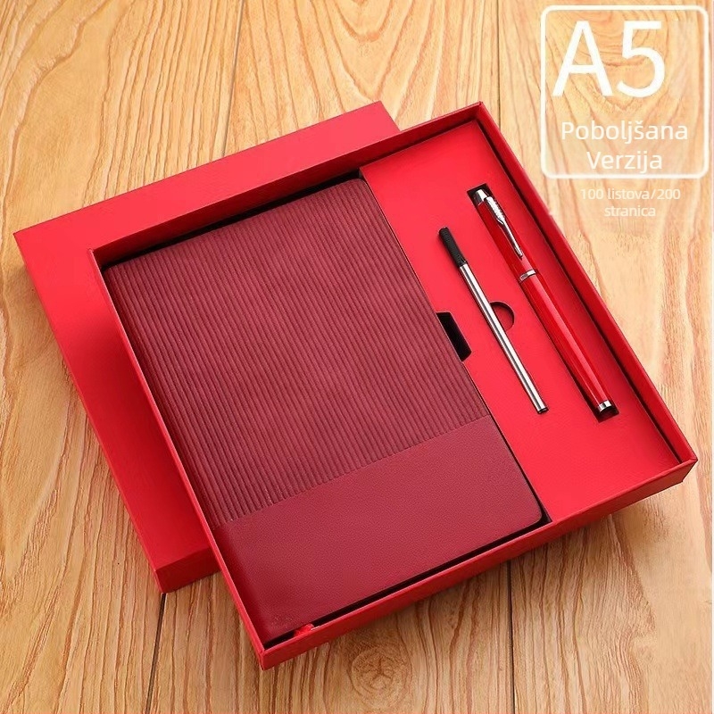 Vrhunski dvobojni blok za pisanje od umjetne kože, poslovni set bilježnica A5, jednostavan poklon kutija