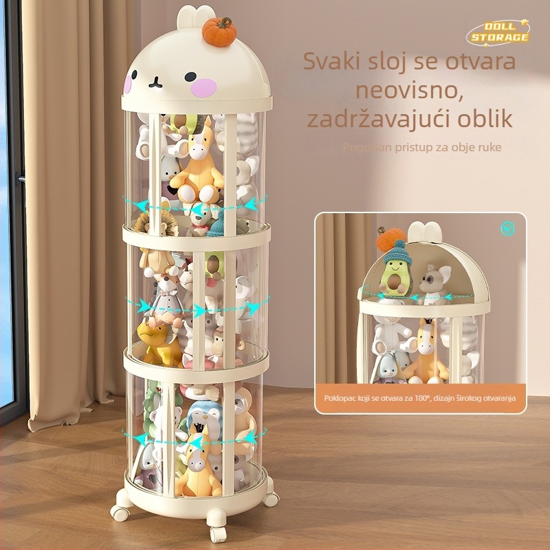 Ekstra velika kanta za pohranu lutaka s patentnim zatvaračem, plišana kanta za lutke, prozirna dječja igračka za lutke, artefakt za pohranu