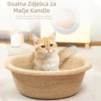 Sisalova ploča za grebanje mačaka, integrirana ploča za pijesak za mačke, otporna na habanje, otporna na ogrebotine, ploča za mačje kandže, umivaonik, ploča za grebanje mačaka, ovalna ploča za brušenje mačaka
