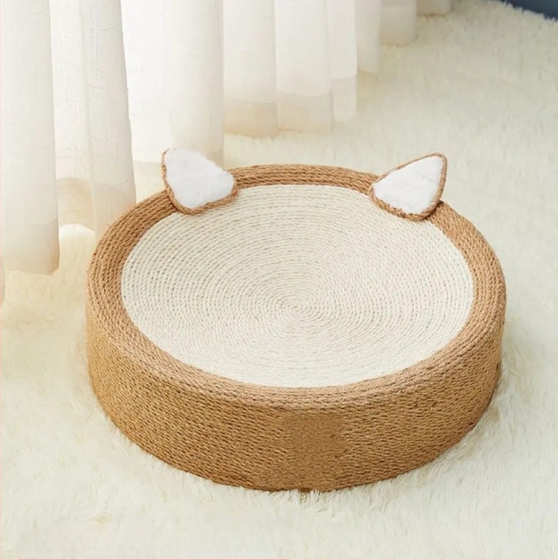 Sisalova ploča za grebanje mačaka, integrirana ploča za pijesak za mačke, otporna na habanje, otporna na ogrebotine, ploča za mačje kandže, umivaonik, ploča za grebanje mačaka, ovalna ploča za brušenje mačaka