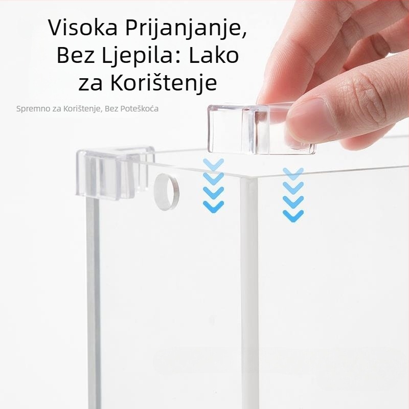 Prozirni zaštitni poklopac s kutnim štitnicima, elastični stakleni antikolizijski akvarij od mekog akrila s trokutastim efektom, pravokutni