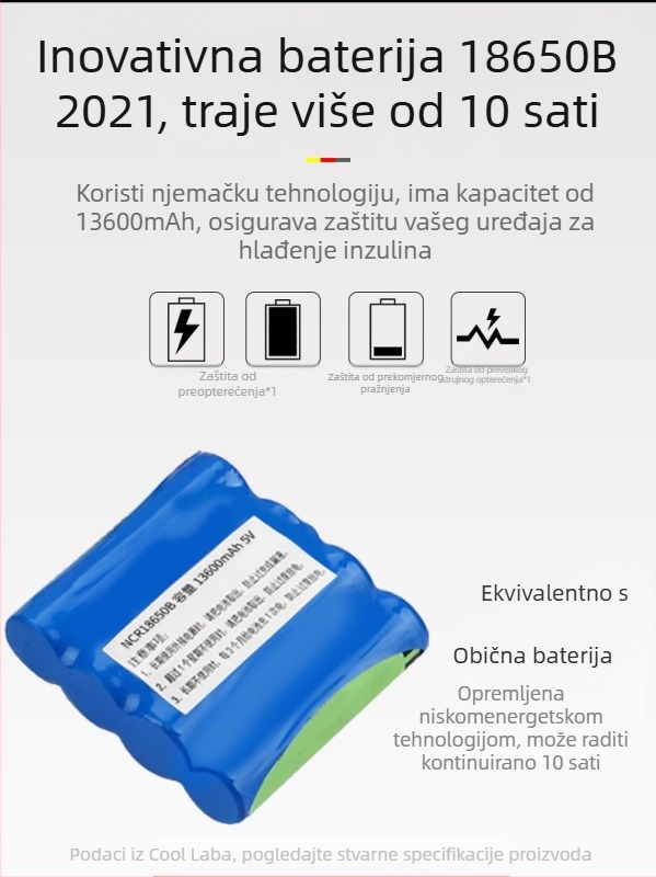 Kubao prijenosni hladnjak za inzulin, mini automobilski kućni hladnjak s dvojnom namjenom, hlađenje od 0-8 stupnjeva, US8 punjivi mali hladnjak
