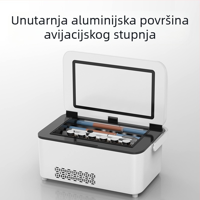 Kubao prijenosni hladnjak za inzulin, mini automobilski kućni hladnjak s dvojnom namjenom, hlađenje od 0-8 stupnjeva, US8 punjivi mali hladnjak