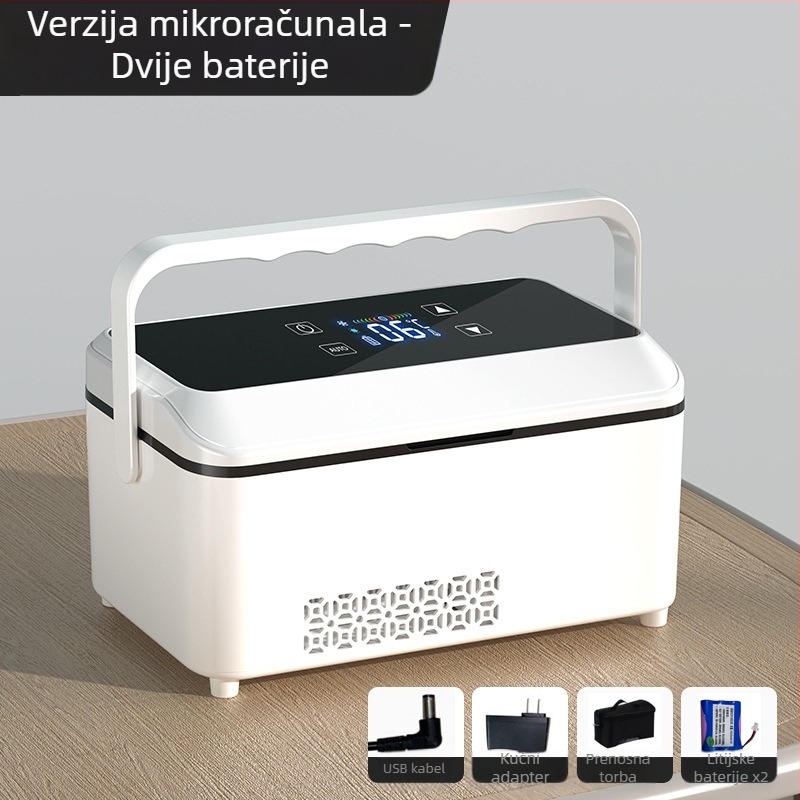 Kubao prijenosni hladnjak za inzulin, mini automobilski kućni hladnjak s dvojnom namjenom, hlađenje od 0-8 stupnjeva, US8 punjivi mali hladnjak