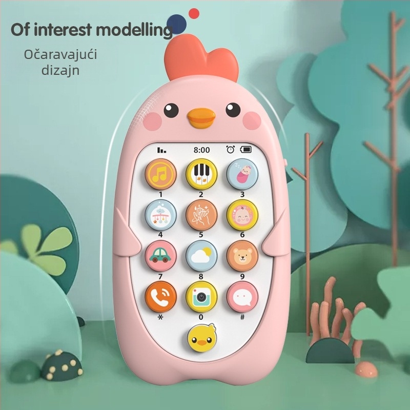Dječji glazbeni mobitel, edukativne igračke za rano obrazovanje, simulacija ugriza dojenčadi, model telefona za piliće, kineski i engleski, dvojezični