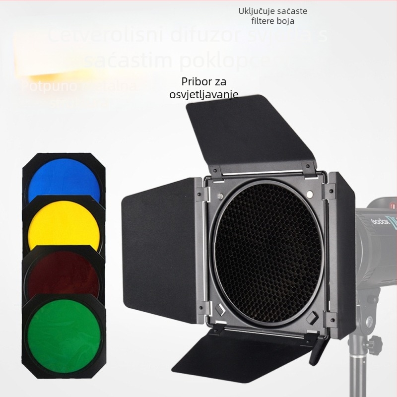 DB04 filter u boji s četiri lista, konturno svjetlo, saćasti standardni poklopac, velika bljeskalica sa saćem, uvijek uključena, svjetlo sidro za kosu