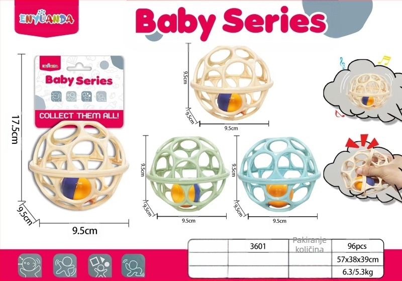 [Vrući model za majku i bebu] Zvečka za bebe, Manhattan, loptica za hvatanje ruku, rano obrazovanje, trening senzorne integracije, igračka s lopticom za hvatanje ruku