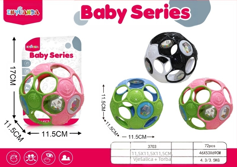 [Vrući model za majku i bebu] Zvečka za bebe, Manhattan, loptica za hvatanje ruku, rano obrazovanje, trening senzorne integracije, igračka s lopticom za hvatanje ruku