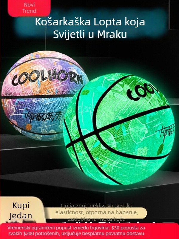 Autentična svjetleća profesionalna br. 5 br. 7 košarkaška lopta za djecu i odrasle, osnovnoškolce, vanjska posebna standardna košarkaška lopta otporna na habanje