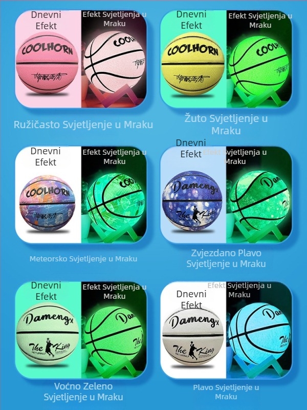 Autentična svjetleća profesionalna br. 5 br. 7 košarkaška lopta za djecu i odrasle, osnovnoškolce, vanjska posebna standardna košarkaška lopta otporna na habanje