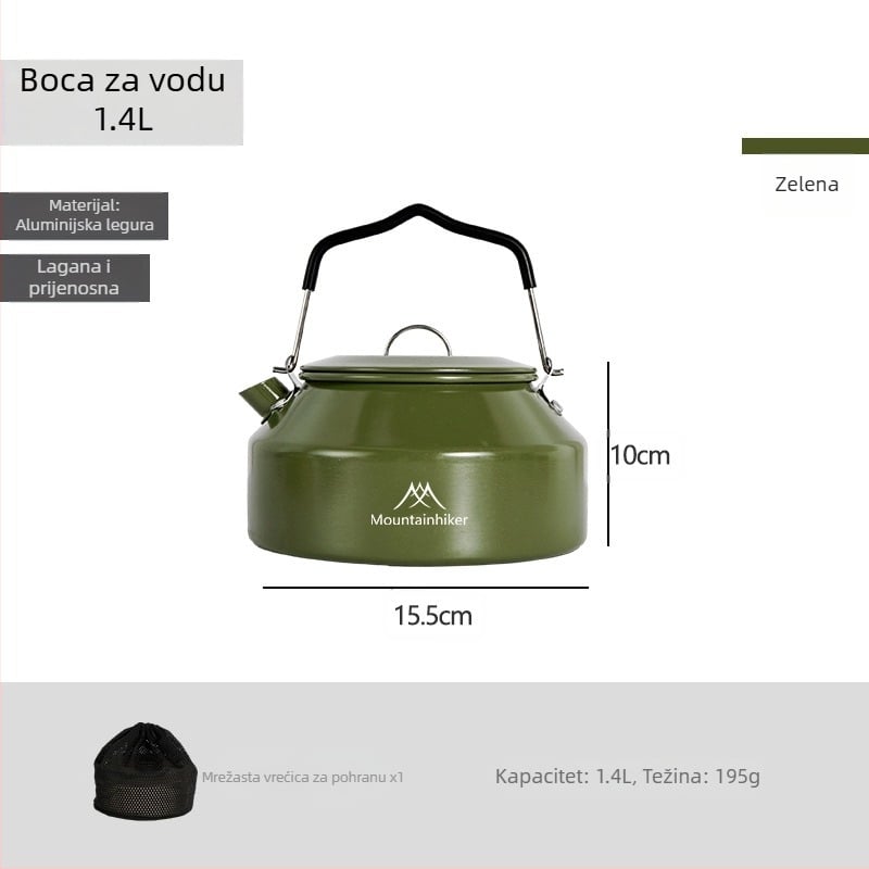 mountainhiker Mountain Guest Novi proizvod Vanjski kamp Kampiranje Piknik Prijenosni čajnik od nehrđajućeg čelika