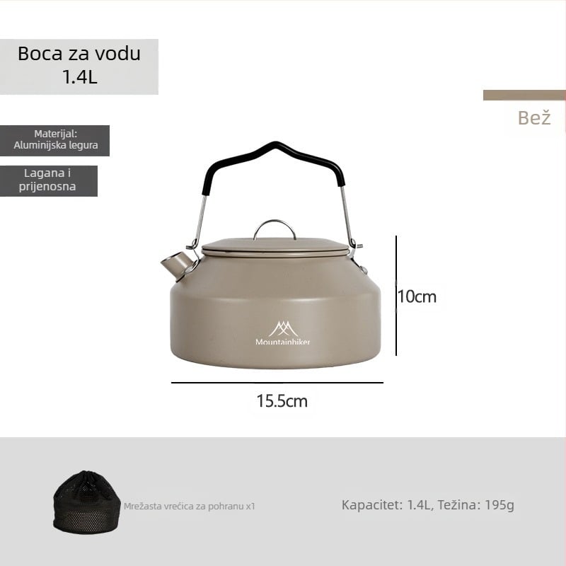 mountainhiker Mountain Guest Novi proizvod Vanjski kamp Kampiranje Piknik Prijenosni čajnik od nehrđajućeg čelika