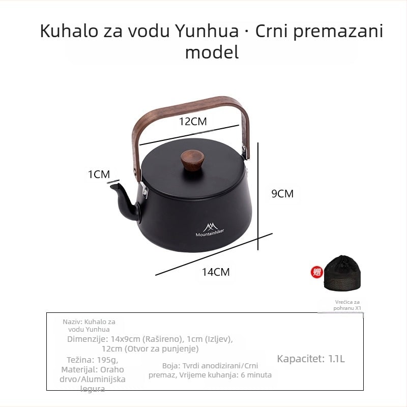 mountainhiker Mountain Guest Novi proizvod Vanjski kamp Kampiranje Piknik Prijenosni čajnik od nehrđajućeg čelika