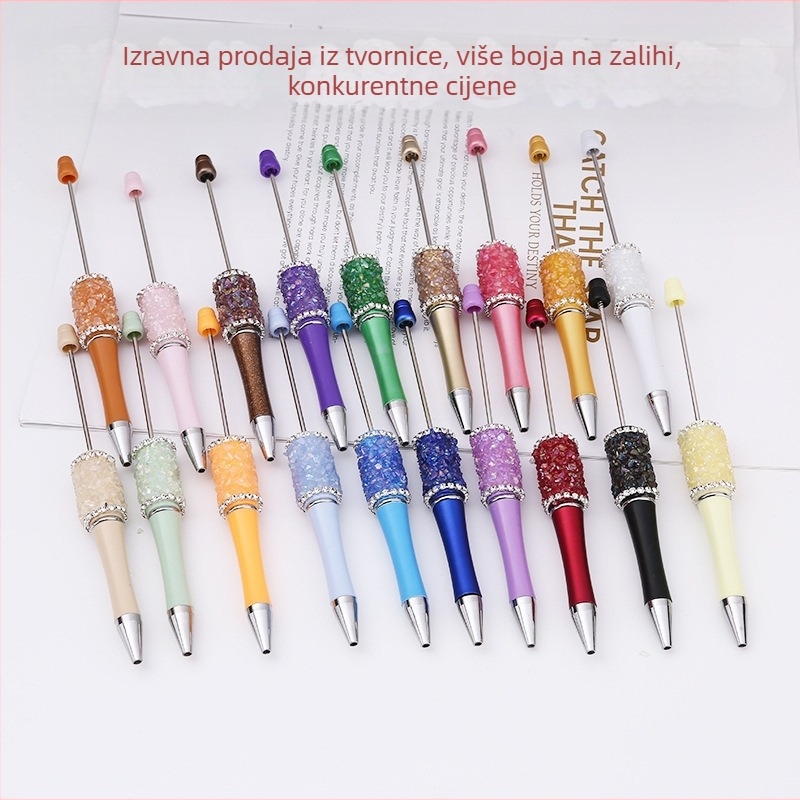 na zalihi veleprodaja prekogranična kristalna šljunčana kemijska olovka DIY ručna štapić bušilica perla olovka roman slatka plastična olovka