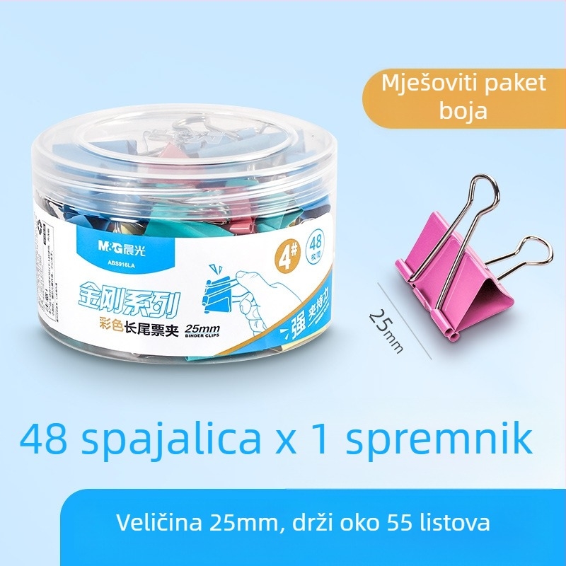 Chenguang tiskanice u boji duga kopča za rep velika spajalica za papir 25 mm mala metalna kopča za pileći rep u obliku lastin repa mala kopča