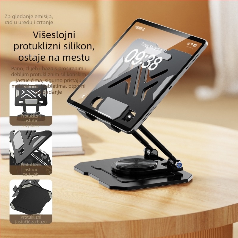 2025 novi ravni nosač za prijenosno računalo, rotirajući sklopivi jastučić, stalak za hlađenje od visokolegurenog materijala, rotirajući stalak za podizanje monitora