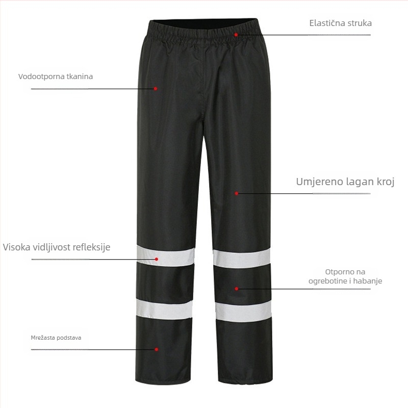 Veleprodaja kišnih hlača, protiv nereda, kišni ogrtač, kišne hlače, odijelo od debele Oxford tkanine, otporne na habanje, reflektirajuće muške jahaće hlače za donji dio tijela, vodootporne