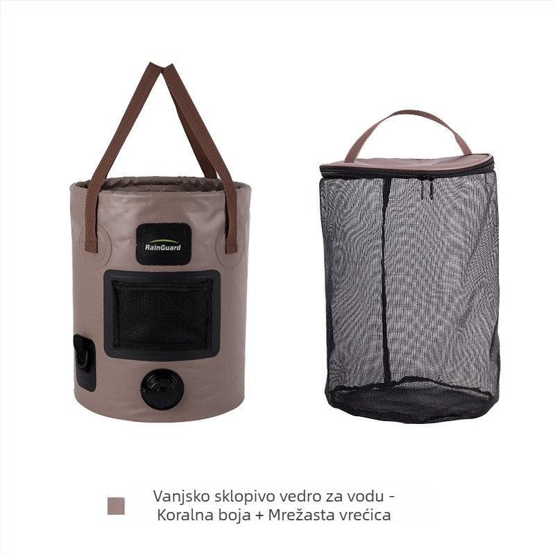 Vanjska sklopiva kanta, prijenosna kanta s ventilom, kampiranje, okrugla ručna kanta velikog kapaciteta s poklopcem, kanta za ribolov