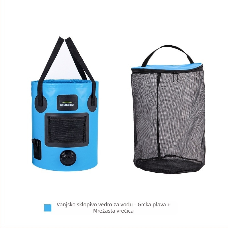 Vanjska sklopiva kanta, prijenosna kanta s ventilom, kampiranje, okrugla ručna kanta velikog kapaciteta s poklopcem, kanta za ribolov