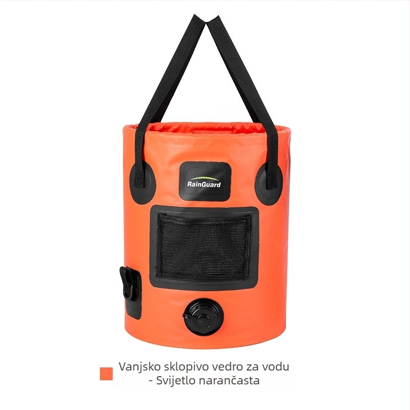 Vanjska sklopiva kanta, prijenosna kanta s ventilom, kampiranje, okrugla ručna kanta velikog kapaciteta s poklopcem, kanta za ribolov