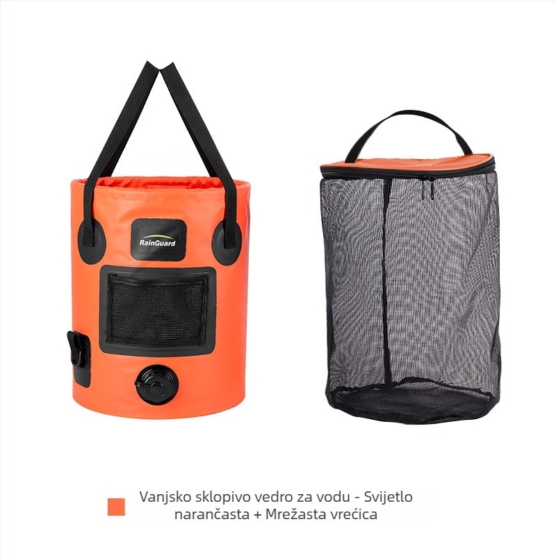 Vanjska sklopiva kanta, prijenosna kanta s ventilom, kampiranje, okrugla ručna kanta velikog kapaciteta s poklopcem, kanta za ribolov