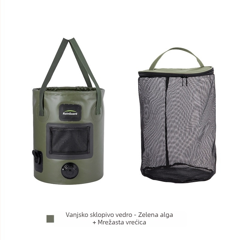 Vanjska sklopiva kanta, prijenosna kanta s ventilom, kampiranje, okrugla ručna kanta velikog kapaciteta s poklopcem, kanta za ribolov