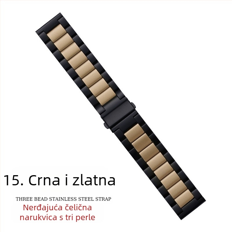 Pogodno za remen za Apple Watch iWatch remen za sat s tri perle, metalni remen od nehrđajućeg čelika, remen za Apple Watch S10