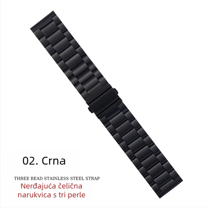 Pogodno za remen za Apple Watch iWatch remen za sat s tri perle, metalni remen od nehrđajućeg čelika, remen za Apple Watch S10