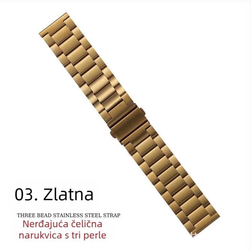 Pogodno za remen za Apple Watch iWatch remen za sat s tri perle, metalni remen od nehrđajućeg čelika, remen za Apple Watch S10