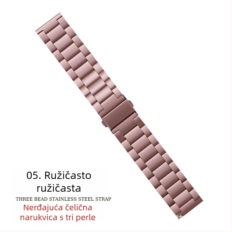 Pogodno za remen za Apple Watch iWatch remen za sat s tri perle, metalni remen od nehrđajućeg čelika, remen za Apple Watch S10