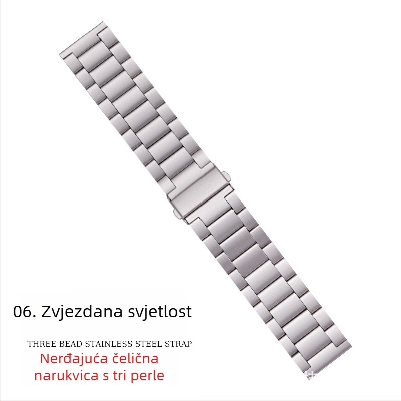 Pogodno za remen za Apple Watch iWatch remen za sat s tri perle, metalni remen od nehrđajućeg čelika, remen za Apple Watch S10