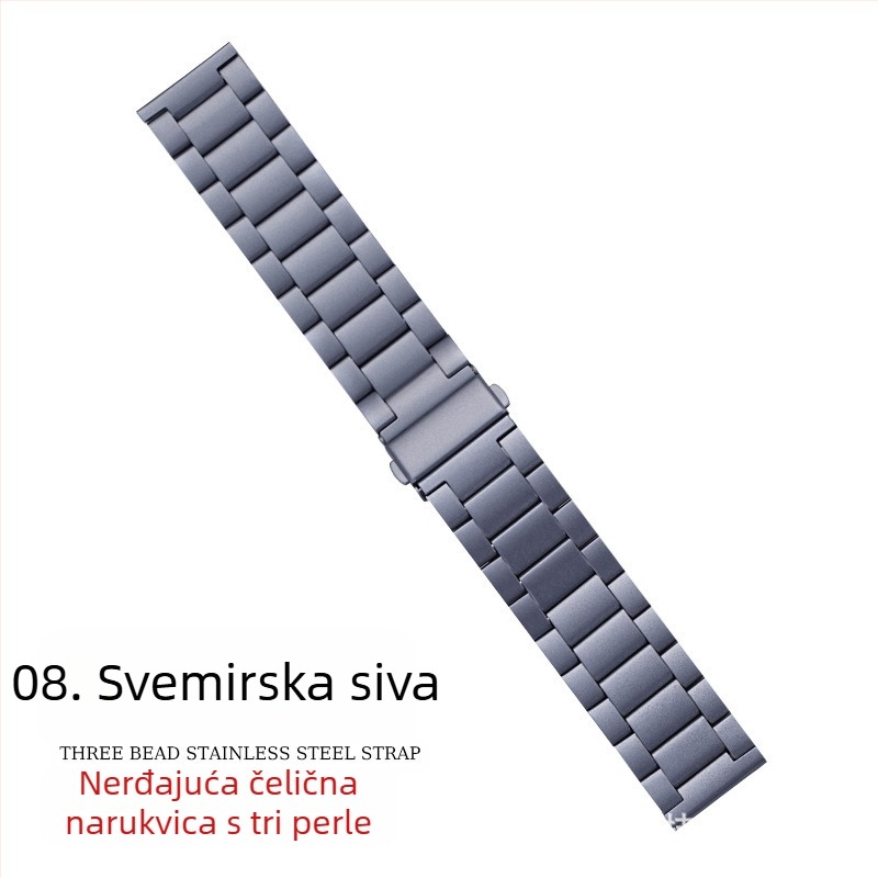 Pogodno za remen za Apple Watch iWatch remen za sat s tri perle, metalni remen od nehrđajućeg čelika, remen za Apple Watch S10