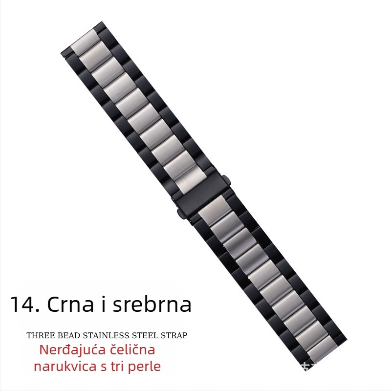 Pogodno za remen za Apple Watch iWatch remen za sat s tri perle, metalni remen od nehrđajućeg čelika, remen za Apple Watch S10