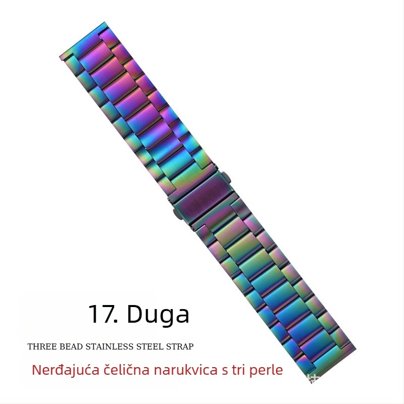 Pogodno za remen za Apple Watch iWatch remen za sat s tri perle, metalni remen od nehrđajućeg čelika, remen za Apple Watch S10