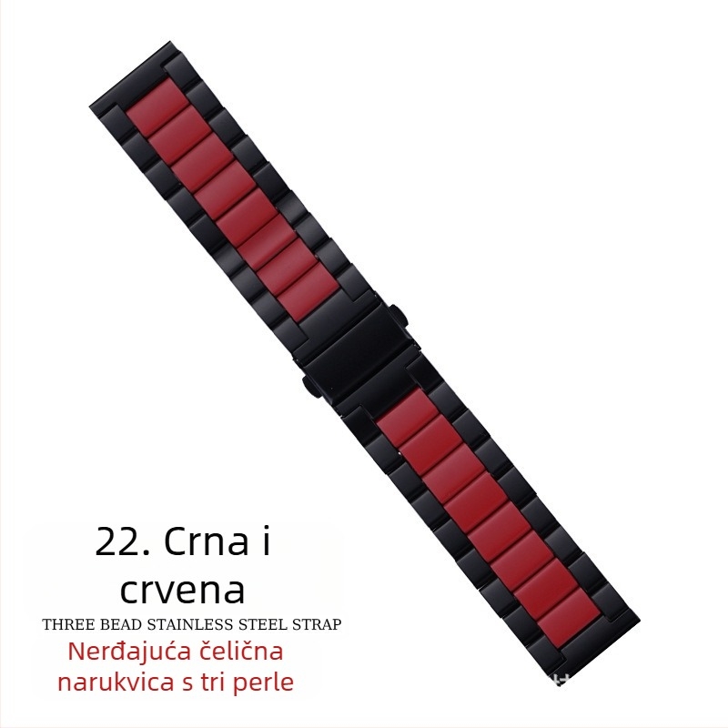 Pogodno za remen za Apple Watch iWatch remen za sat s tri perle, metalni remen od nehrđajućeg čelika, remen za Apple Watch S10