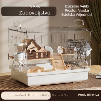 Kavez za hrčke Zlatni medvjed Posebna akrilna velika prozirna luksuzna vila kutija za uzgoj Pribor za igračke Jeftin set