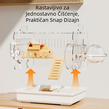 Kavez za hrčke Zlatni medvjed Posebna akrilna velika prozirna luksuzna vila kutija za uzgoj Pribor za igračke Jeftin set