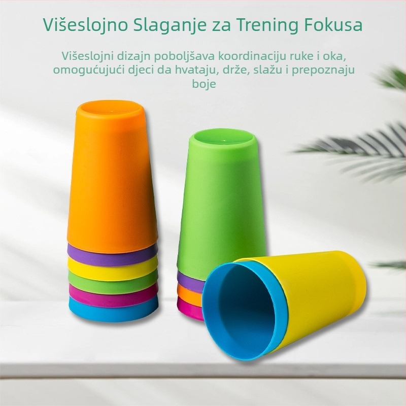 Dječji natjecateljski kup, kup za brzo slaganje, vrtić, rano obrazovanje, inteligencija, prepoznavanje boja, roditelj-dijete, interaktivne društvene igre, igračke, prekogranične