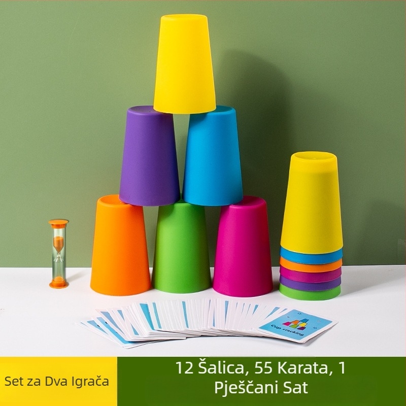 Dječji natjecateljski kup, kup za brzo slaganje, vrtić, rano obrazovanje, inteligencija, prepoznavanje boja, roditelj-dijete, interaktivne društvene igre, igračke, prekogranične