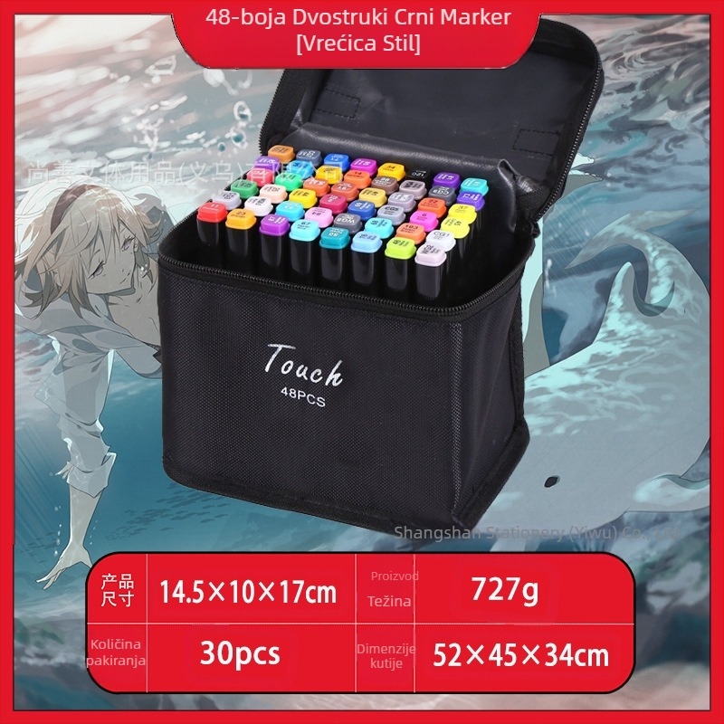 Veleprodaja dječjih markera na dodir, 48 boja, majstor dvostruke glave, umjetnički specijalni alati za crtanje, proizvođači olovki u boji, izravna opskrba