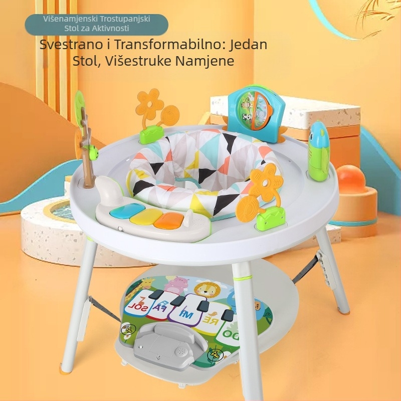 Prekogranična dječja skakalica, višenamjenska, stol za veselo učenje, stol za aktivnosti, skakalica, glazbena, okvir za dječji fitness, vanjska trgovina