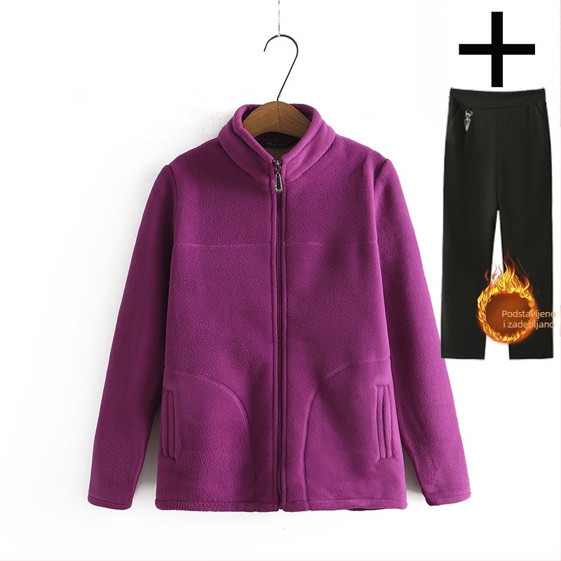 Majčin flis kaput Proljetna odjeća Zimska odjeća s flis podstavom Ženska flis odjeća za osobe srednje i starije dobi Odjeća za bake Proljeće i jesen