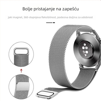 Milanski magnetski remen od nehrđajućeg čelika Gt6 22 mm pogodan za Huawei Watch 54, Samsung Xiaomi S4, Garmin