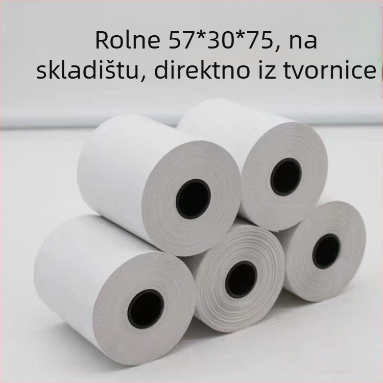 Termalni papir za blagajnu 5730-5740-5750 Račun iz supermarketa 8060 Papir za ispis Kuhinjski red Mala crna tuba Veleprodaja