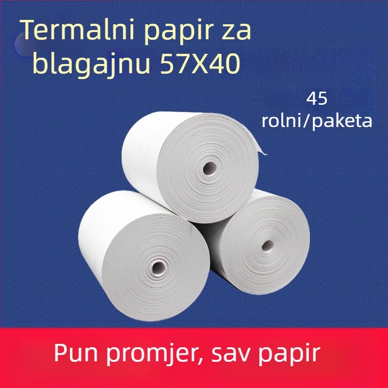 Termalni papir za blagajnu 5730-5740-5750 Račun iz supermarketa 8060 Papir za ispis Kuhinjski red Mala crna tuba Veleprodaja